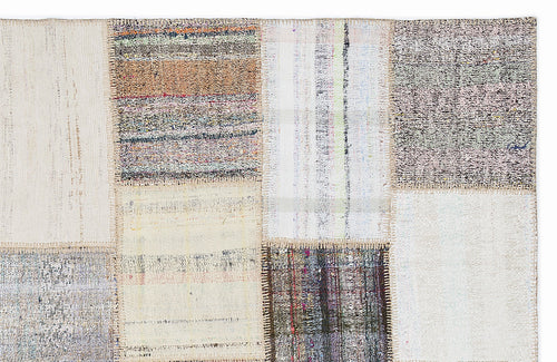 Teselya Bej Çizgili Yün El Dokuma Halısı 160 x 230 Apex Unique