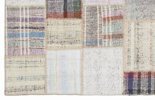 Teselya Bej Çizgili Yün El Dokuma Halısı 160 x 230 Apex Unique