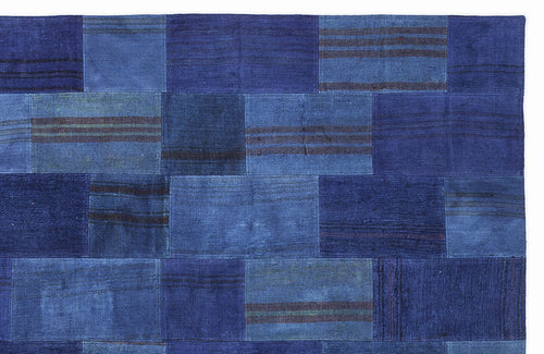 Teselya Mavi Patchwork Yün El Dokuma Halısı 160 x 230 Apex Unique