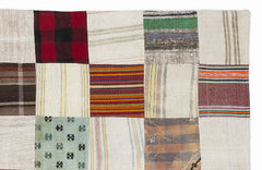 Teselya Bej Patchwork Yün El Dokuma Halısı 160 x 230 Apex Unique