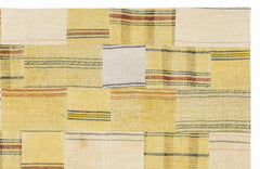 Teselya Sarı Patchwork Yün El Dokuma Halısı 160 x 230 Apex Unique
