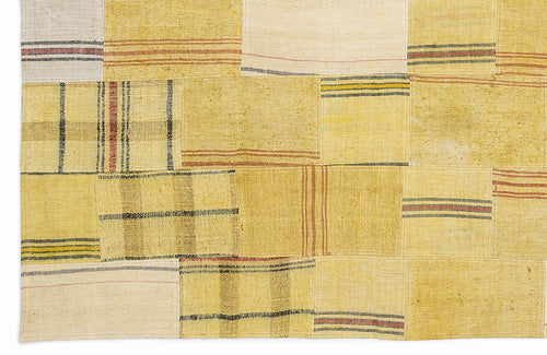 Teselya Sarı Patchwork Yün El Dokuma Halısı 160 x 230 Apex Unique