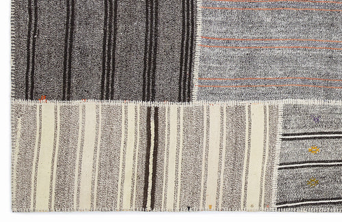 Teselya Bej Çizgili Yün El Dokuma Halısı 160 x 230 Apex Unique