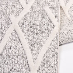 Avery Gri Geometrik Polyester Makine Halısı Crea