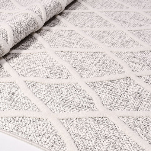 Avery Gri Geometrik Polyester Makine Halısı Crea