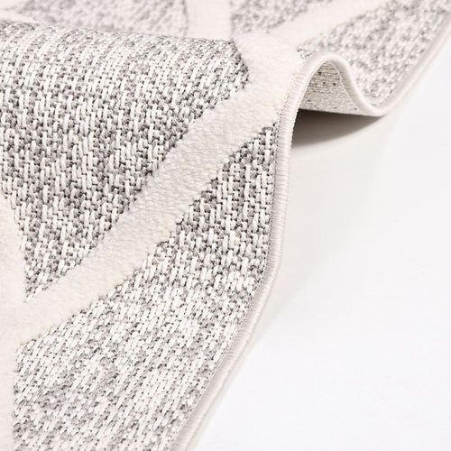Avery Gri Geometrik Polyester Makine Halısı Crea