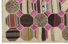 Teselya Bej Patchwork Yün El Dokuma Halısı 161 x 299 Apex Unique