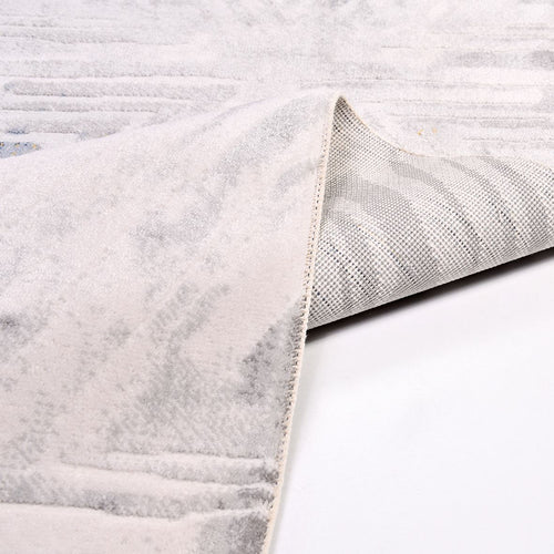 Elliot Gri Geometrik Akrilik Makine Halısı Crea