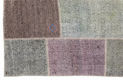 Teselya Mor Patchwork Yün El Dokuma Halısı 160 x 230 Apex Unique