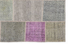 Teselya Mor Patchwork Yün El Dokuma Halısı 160 x 230 Apex Unique