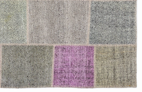 Teselya Mor Patchwork Yün El Dokuma Halısı 160 x 230 Apex Unique