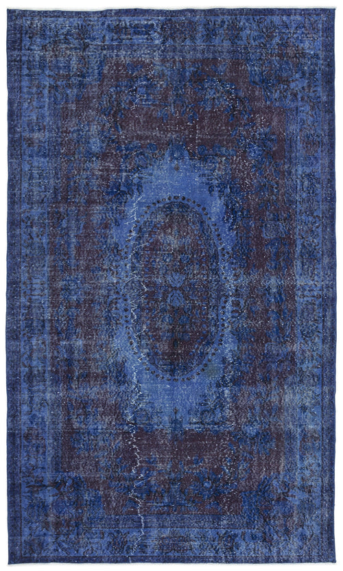 Atina Mavi Eskitme Yün El Dokuma Halısı 180 x 300 Apex Unique