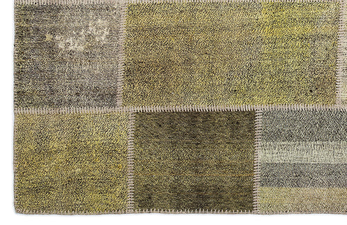Teselya Sarı Patchwork Yün El Dokuma Halısı 160 x 230 Apex Unique