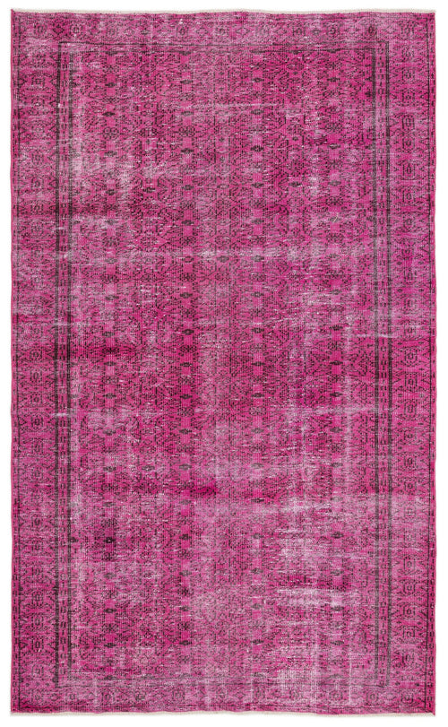 Atina Pembe Eskitme Yün El Dokuma Halısı 171 x 286 Apex Unique