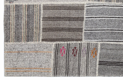 Teselya Bej Çizgili Yün El Dokuma Halısı 160 x 230 Apex Unique