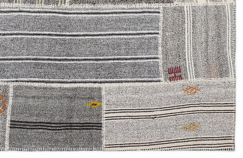 Teselya Bej Çizgili Yün El Dokuma Halısı 160 x 230 Apex Unique