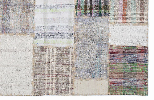 Teselya Bej Çizgili Yün El Dokuma Halısı 160 x 230 Apex Unique