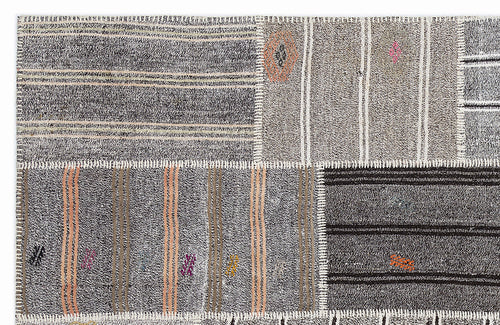 Teselya Bej Çizgili Yün El Dokuma Halısı 160 x 230 Apex Unique