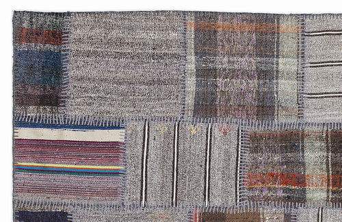 Teselya Bej Çizgili Yün El Dokuma Halısı 160 x 230 Apex Unique