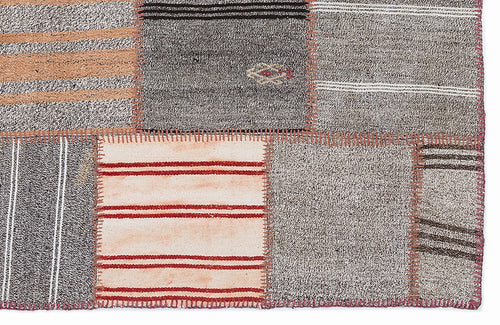 Teselya Bej Çizgili Yün El Dokuma Halısı 160 x 230 Apex Unique