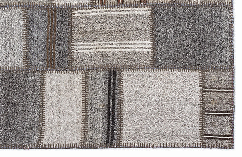 Teselya Bej Çizgili Yün El Dokuma Halısı 160 x 230 Apex Unique