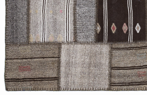 Teselya Bej Çizgili Yün El Dokuma Halısı 160 x 230 Apex Unique