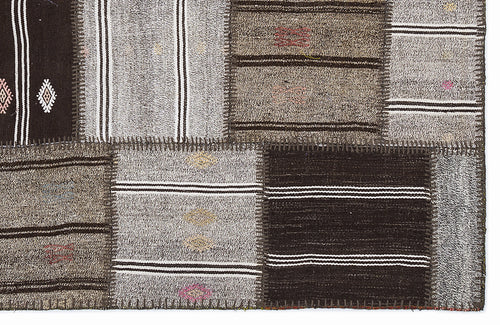 Teselya Bej Çizgili Yün El Dokuma Halısı 160 x 230 Apex Unique