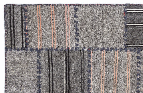 Teselya Bej Çizgili Yün El Dokuma Halısı 160 x 230 Apex Unique