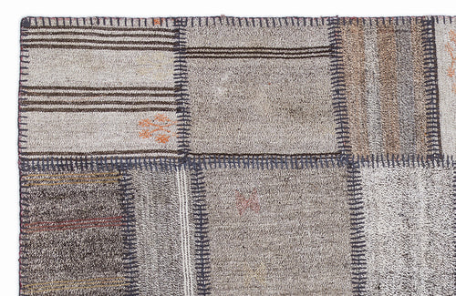 Teselya Bej Çizgili Yün El Dokuma Halısı 160 x 230 Apex Unique