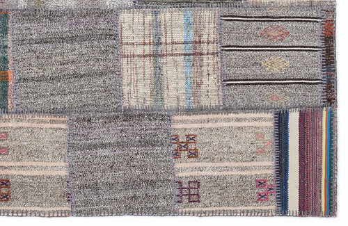 Teselya Bej Çizgili Yün El Dokuma Halısı 160 x 230 Apex Unique
