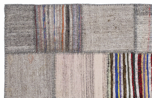 Teselya Bej Çizgili Yün El Dokuma Halısı 160 x 230 Apex Unique