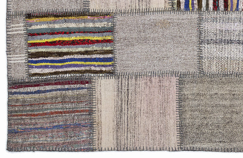 Teselya Bej Çizgili Yün El Dokuma Halısı 160 x 230 Apex Unique