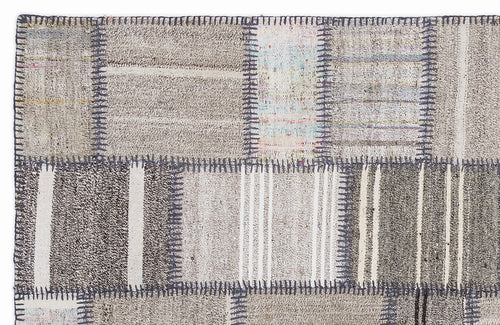 Teselya Bej Çizgili Yün El Dokuma Halısı 160 x 230 Apex Unique