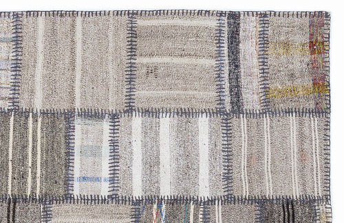 Teselya Bej Çizgili Yün El Dokuma Halısı 160 x 230 Apex Unique