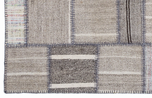 Teselya Bej Çizgili Yün El Dokuma Halısı 160 x 230 Apex Unique