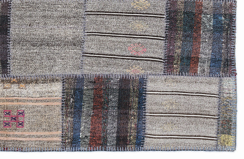 Teselya Bej Çizgili Yün El Dokuma Halısı 160 x 230 Apex Unique