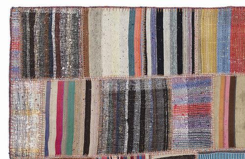 Teselya Bej Çizgili Yün El Dokuma Halısı 160 x 230 Apex Unique