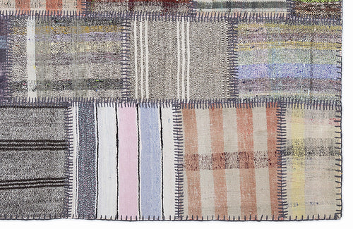Teselya Bej Çizgili Yün El Dokuma Halısı 160 x 230 Apex Unique