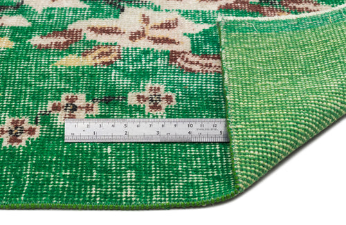 Atina Yeşil Eskitme Yün El Dokuma Halısı 112 x 202 Apex Unique