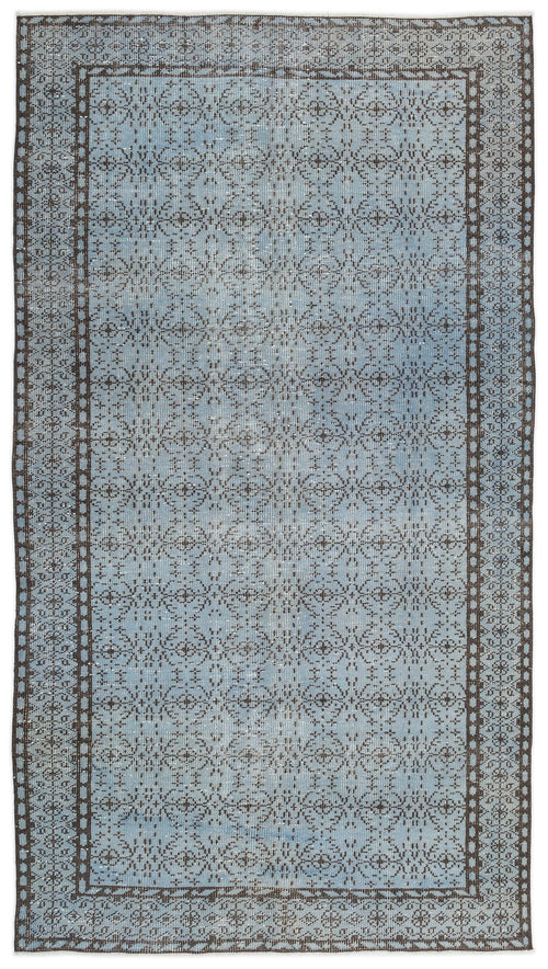 Atina Mavi Eskitme Yün El Dokuma Halısı 149 x 267 Apex Unique