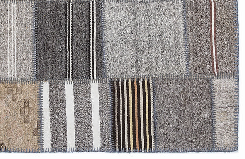 Teselya Bej Çizgili Yün El Dokuma Halısı 160 x 230 Apex Unique