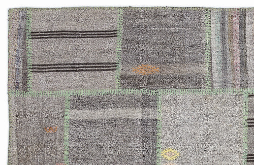 Teselya Bej Çizgili Yün El Dokuma Halısı 160 x 230 Apex Unique