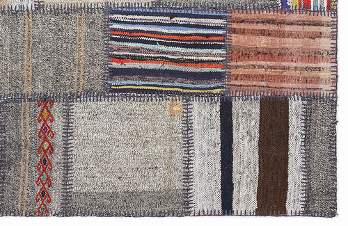 Teselya Bej Çizgili Yün El Dokuma Halısı 160 x 230 Apex Unique