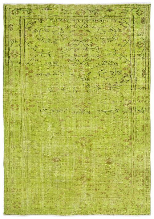 Atina Yeşil Eskitme Yün El Dokuma Halısı 184 x 256 Apex Unique