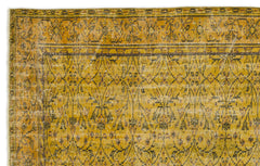 Atina Sarı Eskitme Yün El Dokuma Halısı 173 x 280 Apex Unique