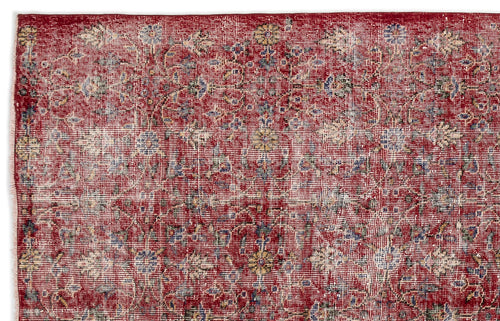 Atina Kırmızı Eskitme Yün El Dokuma Halısı 175 x 268 Apex Unique