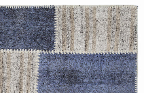 Teselya Bej Patchwork Yün El Dokuma Halısı 120 x 180 Apex Unique