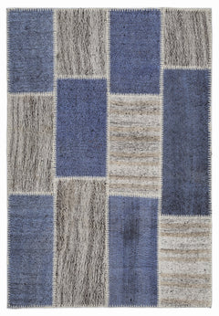 Teselya Bej Patchwork Yün El Dokuma Halısı 120 x 180 Apex Unique
