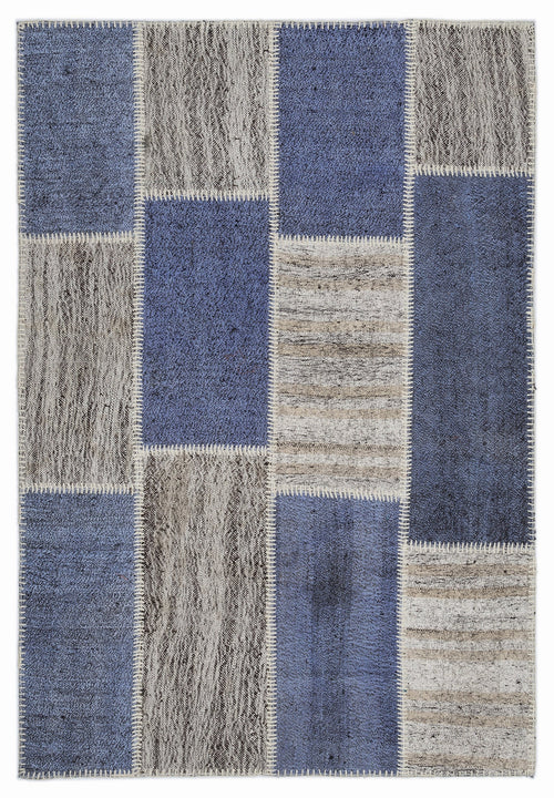 Teselya Bej Patchwork Yün El Dokuma Halısı 120 x 180 Apex Unique
