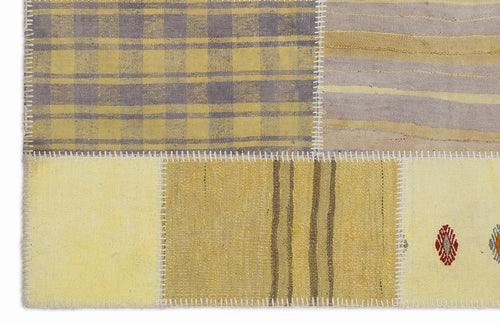 Teselya Sarı Patchwork Yün El Dokuma Halısı 120 x 180 Apex Unique